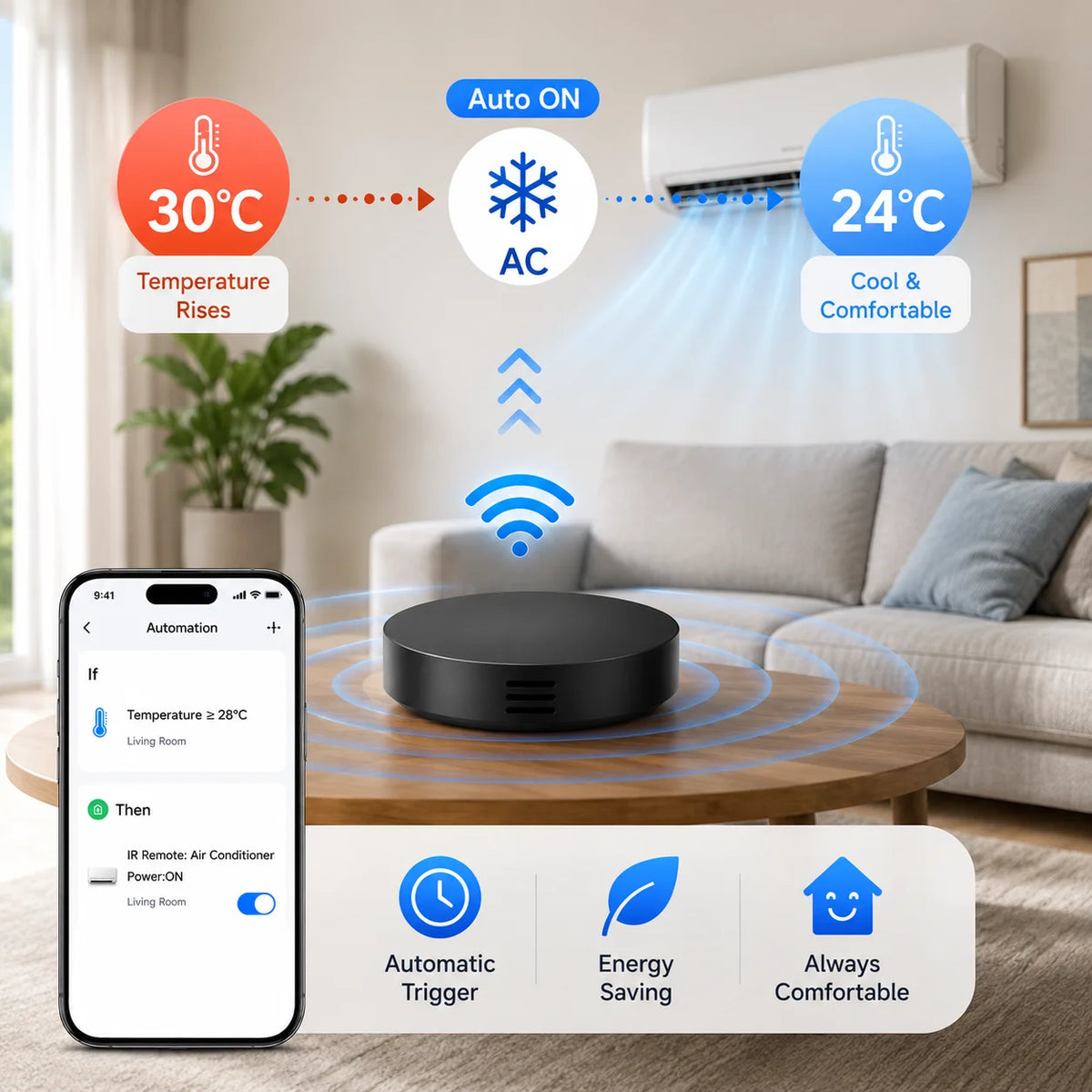 Tuya Smart Universal IR Remote With Temperature Humidity Sen