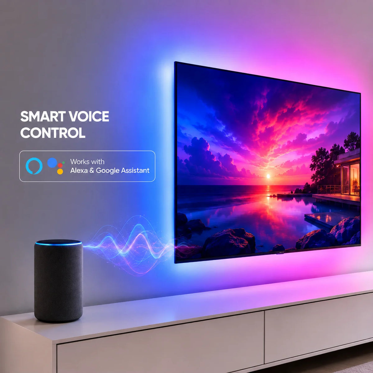 WACUAAO HDMI 2.1 TV Sync Box Backlight Kit for Immersive Hom