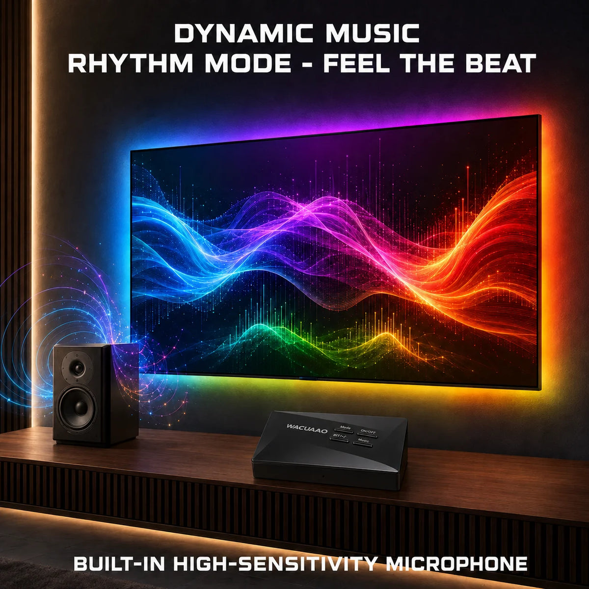 4K HDMI Sync Box TV Backlight RGBIC Ambient LED Strip Light 
