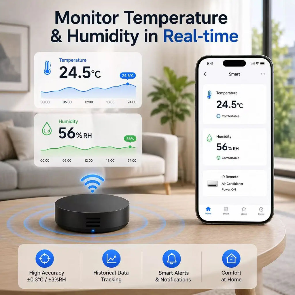 Tuya Smart Universal IR Remote With Temperature Humidity Sen