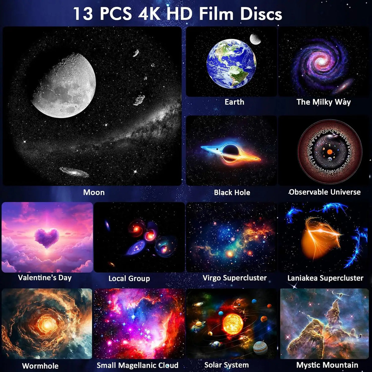 13-in-1 Star Projector Pro 360 Rotating HD Galaxy Projector 