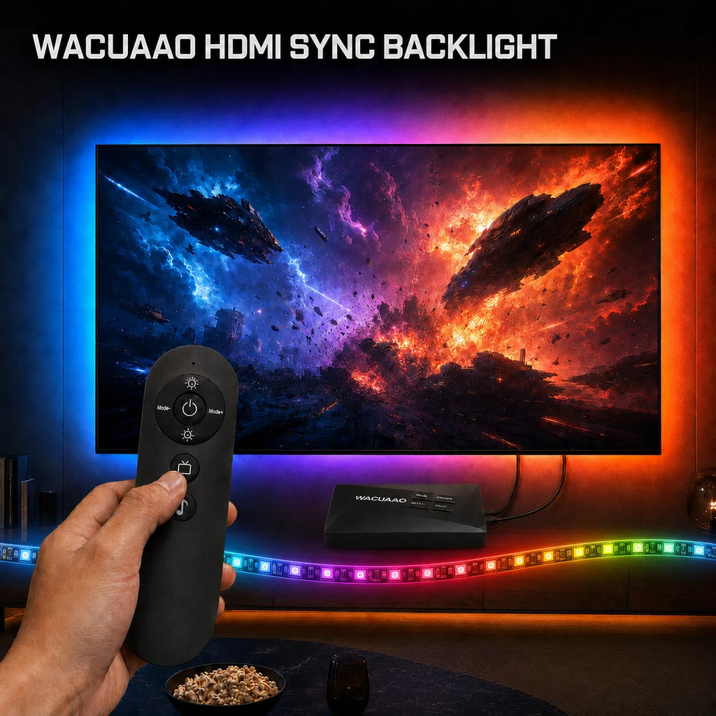 4K HDMI Sync Box TV Backlight RGBIC Ambient LED Strip Light 