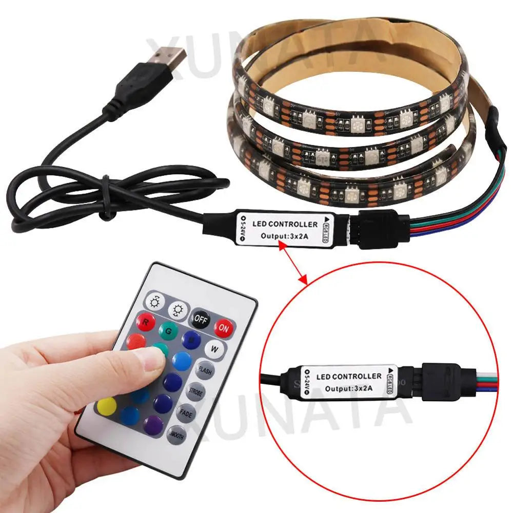 5050 RGB LED Strip Light 5V USB 16Colors Waterproof Flexible