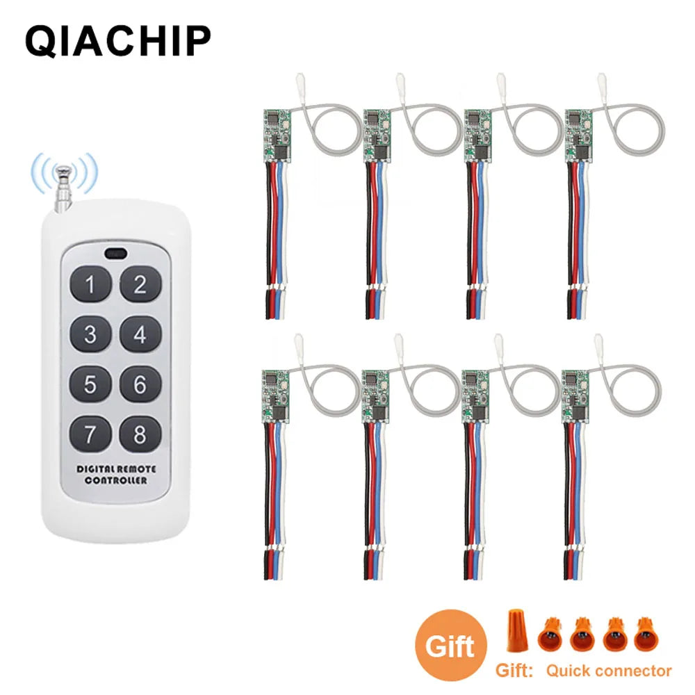 QIACHIP 433MHz Wireless RF Remote Control DC3.6V-24V Mirco S