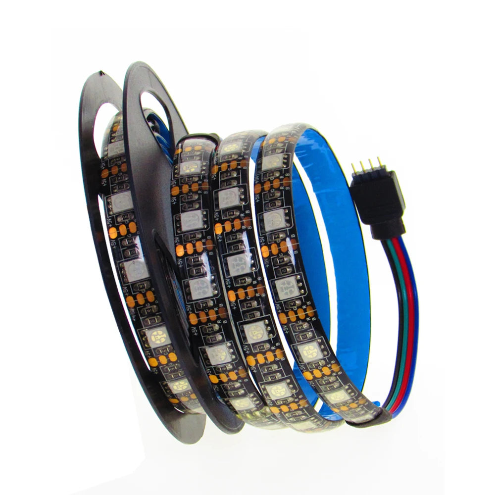 RGB Led Light Strip 5V SMD 5050 5M 150Leds 300Leds Black Whi