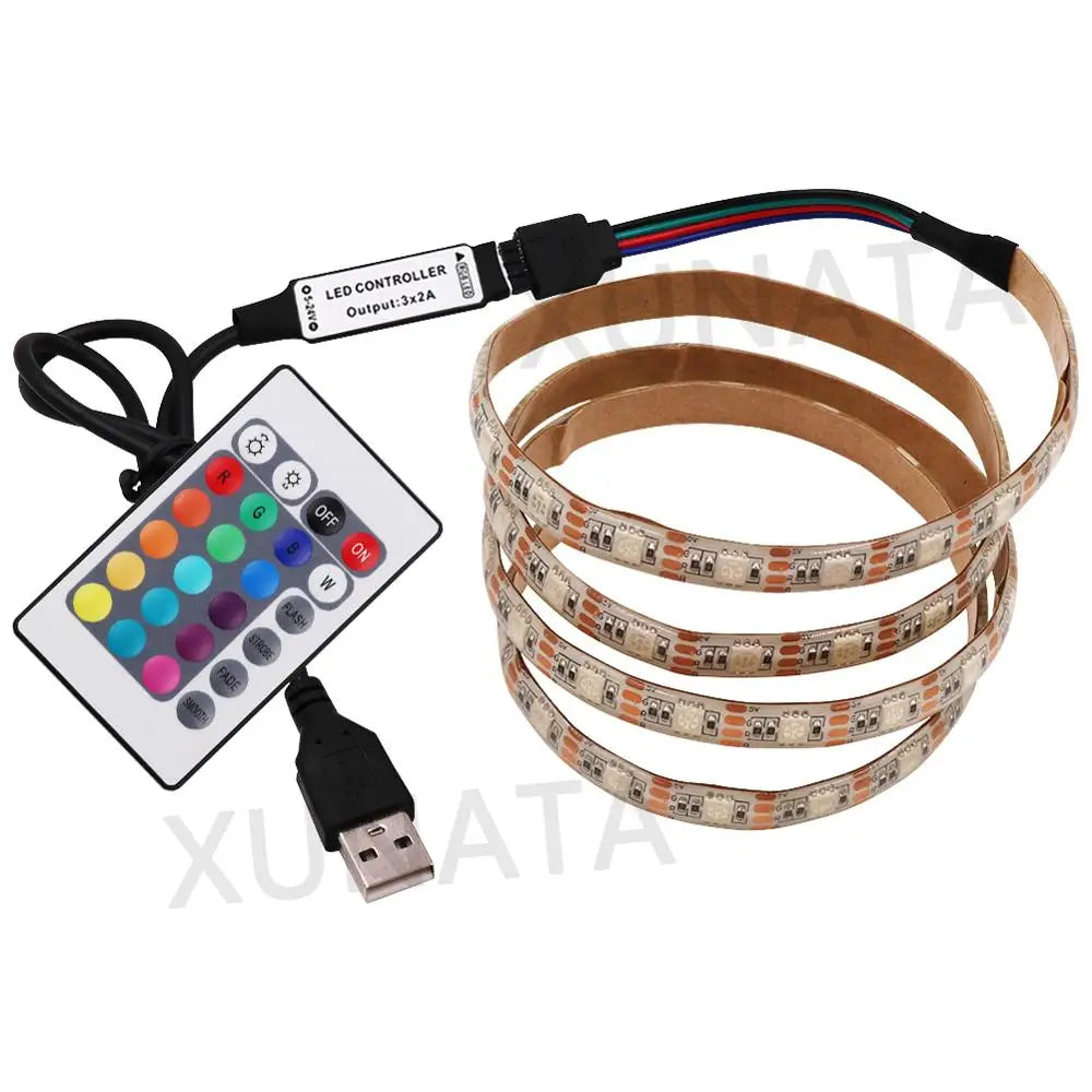 5V USB LED Strip RGB Light 5050 24key / 44key Remote Control