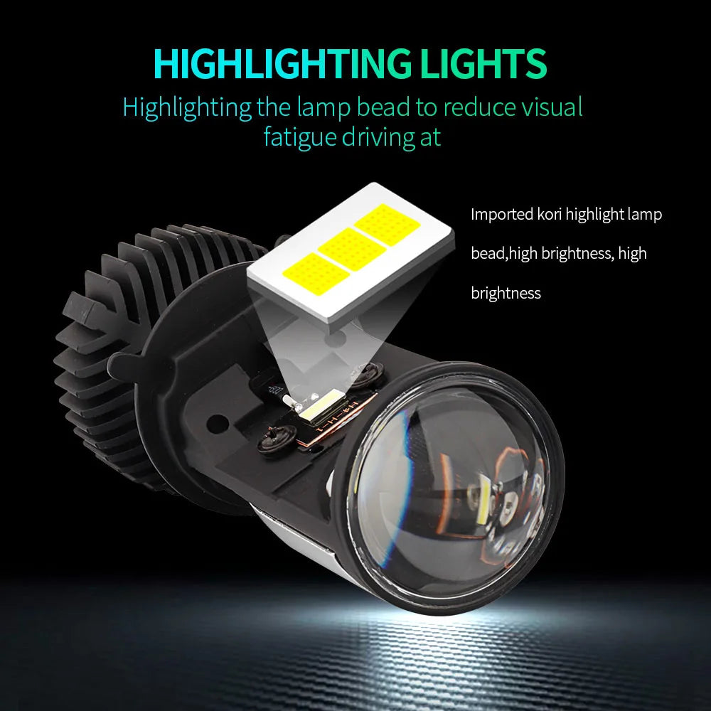 AILEO Canbus 90W/Pair Lamp H4 LED Mini Projector Lens Automo