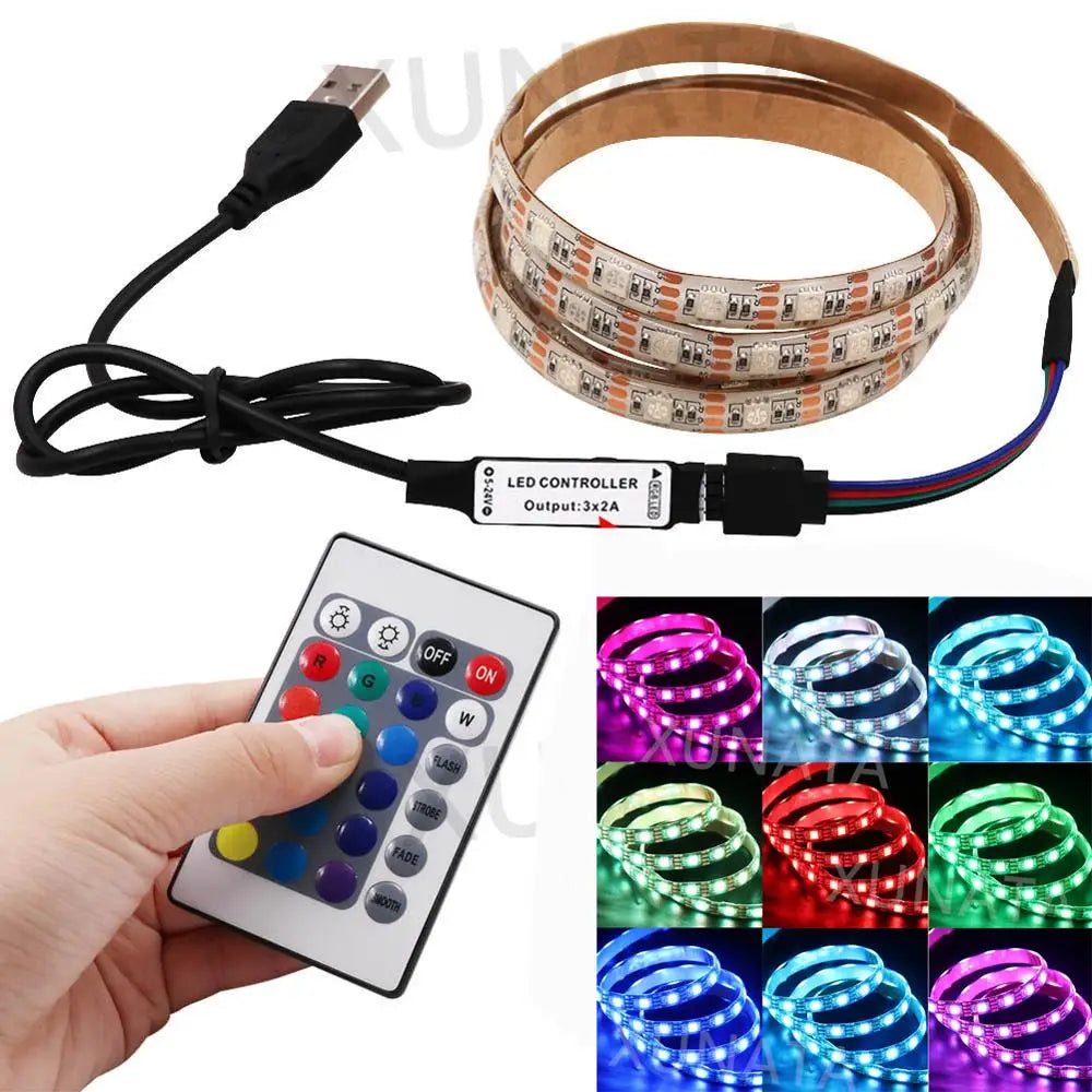 5050 RGB LED Strip Light 5V USB 16Colors Waterproof Flexible