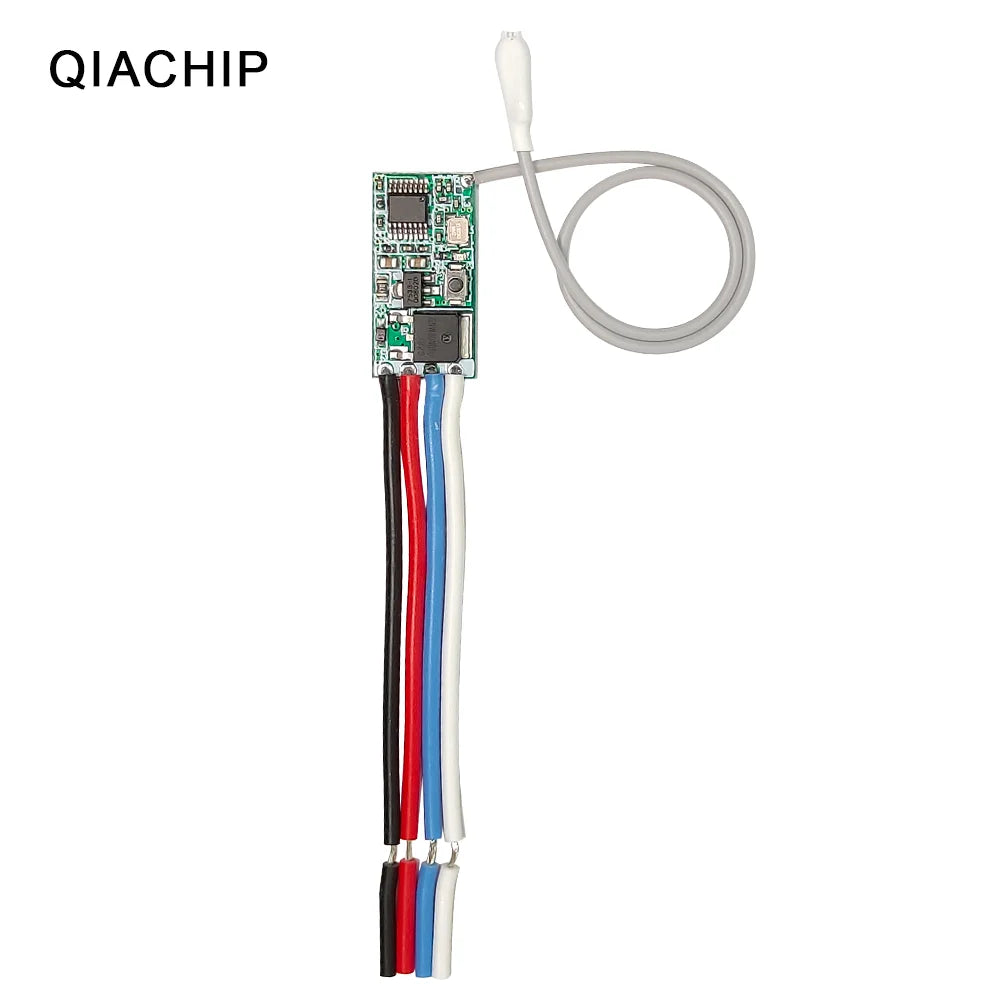 QIACHIP 433MHz Wireless RF Remote Control DC3.6V-24V Mirco Switch Receiver Module DIY With Long Range Transmitter Light On/Off