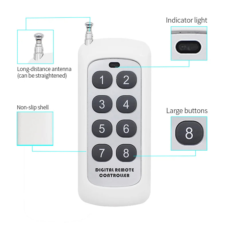QIACHIP 433MHz Wireless RF Remote Control DC3.6V-24V Mirco S