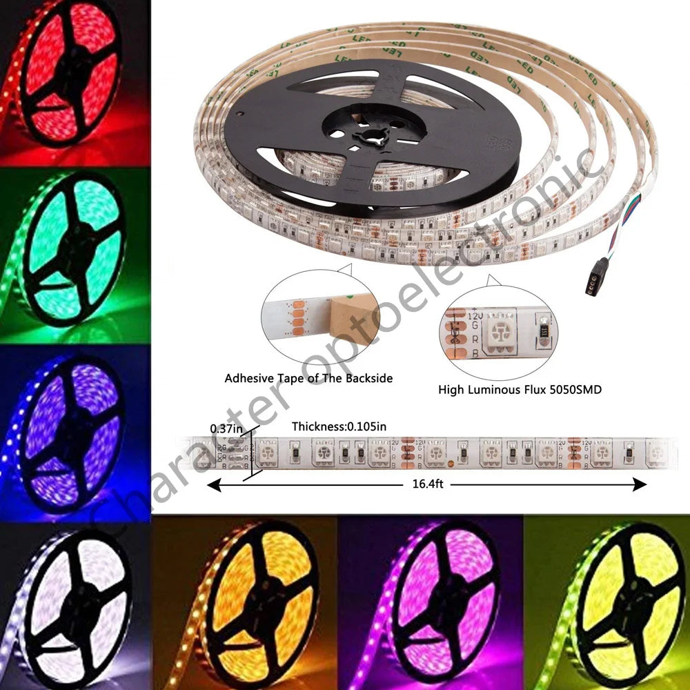 LED Strip 5050 DC 12V 24V RGB Warm White 5 Meter Waterproof 