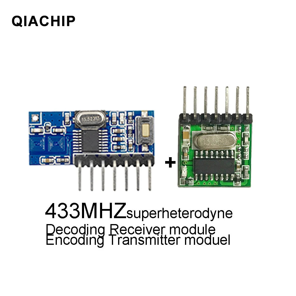 QIACHIP 433mhz Wireless Wide Voltage Coding Transmitter + Decoding Receiver 4 Channel Output Module For 433 Mhz Remote Controls