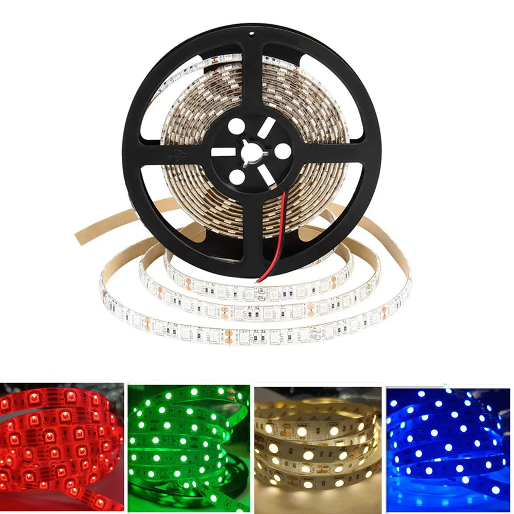 LED Strip 5050 DC 12V 24V RGB Warm White 5 Meter Waterproof 
