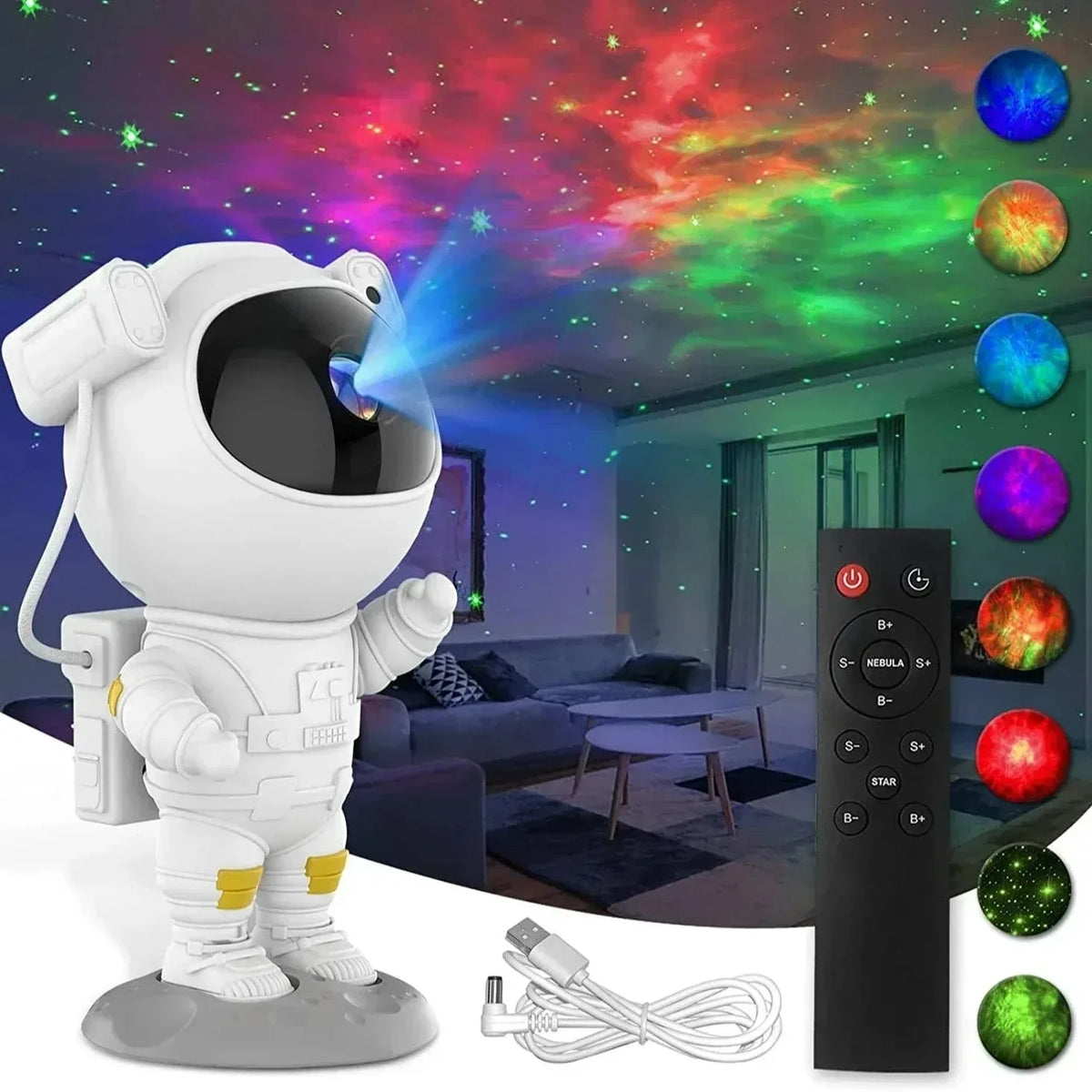 Star Projector Galaxy Night Light Astronaut Starry Nebula Ce