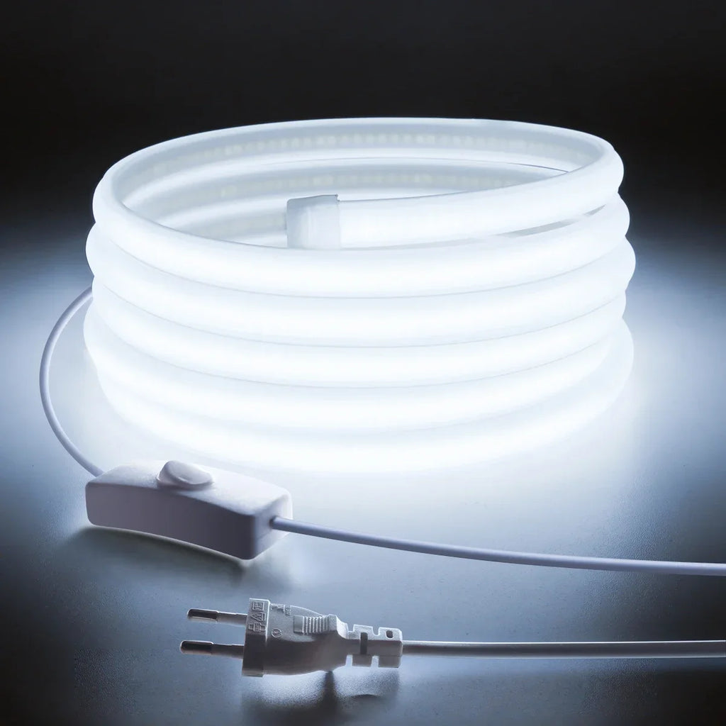 110V 220V Cob LED Strip Light Super Bright Waterproof With E