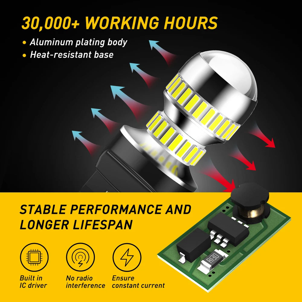 AUXITO 2Pcs 7443 W21/5W T20 LED Bulb Lights With HD Projecto