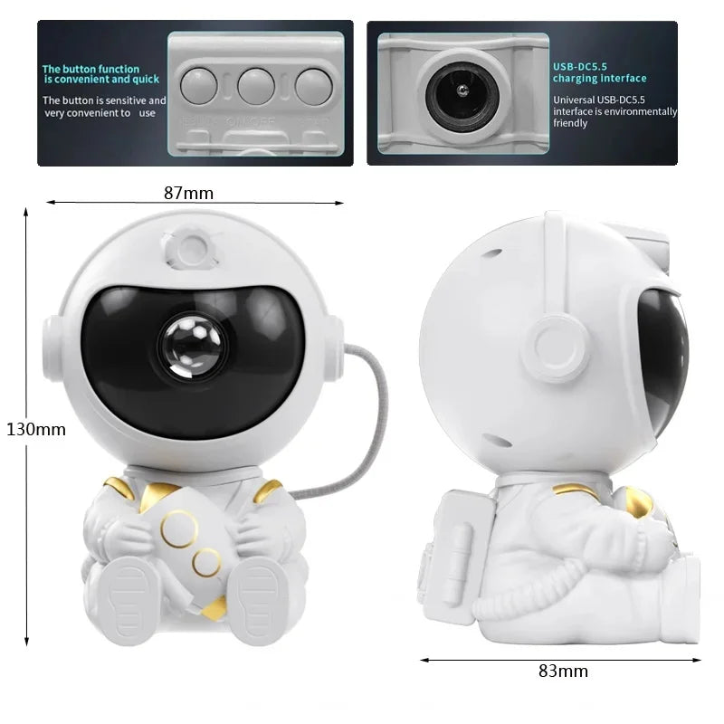 Astronaut LED Star Galaxy Projector Night Light - Starry Sky