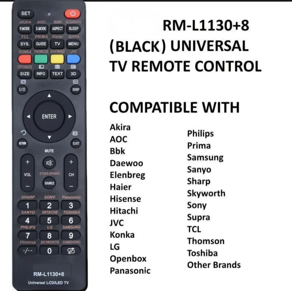 Universal RM-L1130+8 Remote Control For All Brand Smart Remo