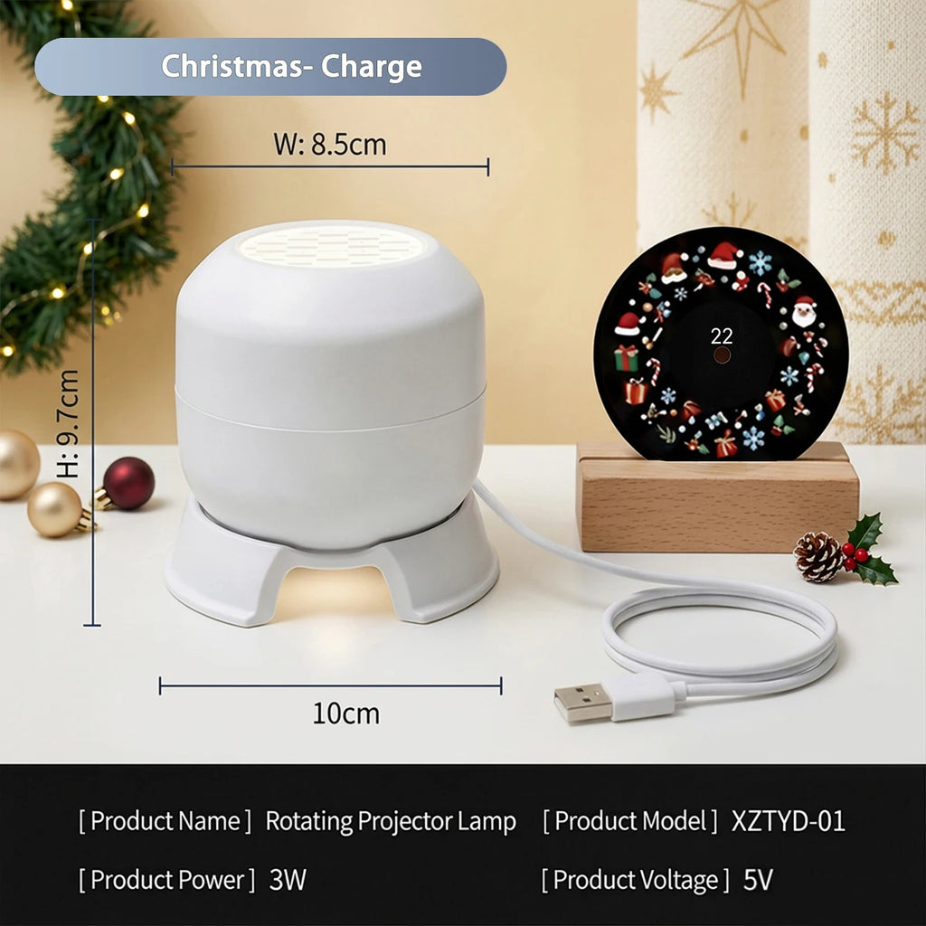 Christmas Projector Light 22 Patterns Rotating LED Projection Lamp Santa Claus Snowflake Elk Xmas Decor Night Light Rechargeable