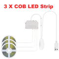 Induction COB LED Strip Lights USB 5V COB Strip 1/3M Strip 1-6Pcs With Penetrating Wood Touch Dimmer Switch For Showcase Cabinet