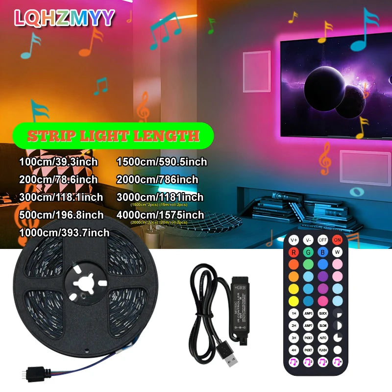 A Set of 5V Low-Voltage Rgb Led 5050 Light Strips with 44-Ke