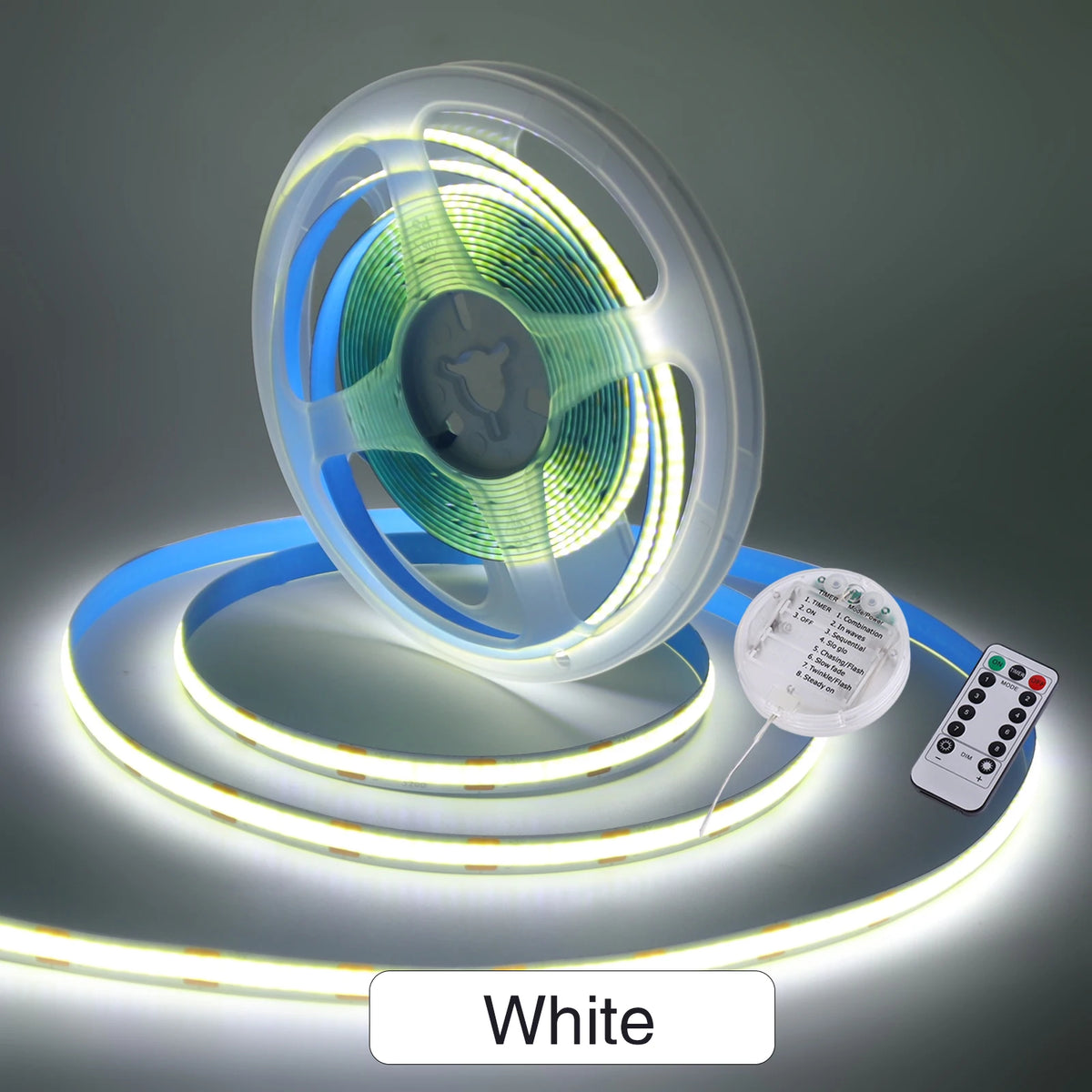 3AA Battery Box 5V COB LED Light Strip With Remote Blue White Yellow Warm Red 8MM PCB Flexible Adhesive Tape Room Kitchen Decor