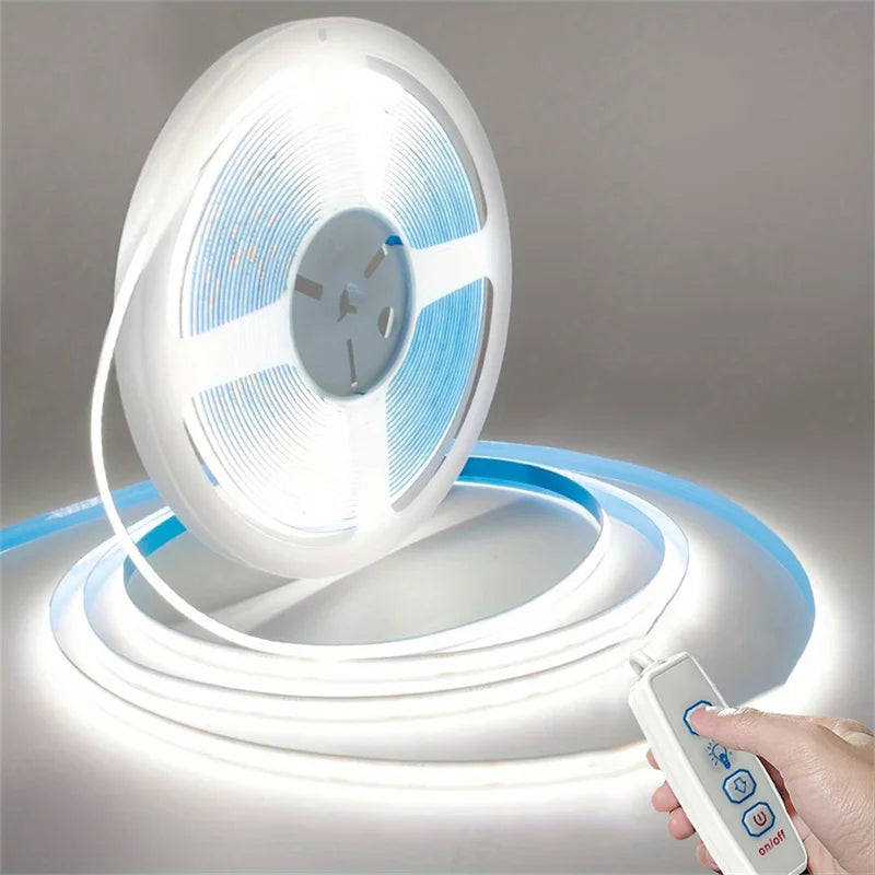 Dimmable COB LED Strip Light 5V USB Flexible Diode Tape With 3key Switch Lighting with Adhesive Tape For Room TV Backlight Decor
