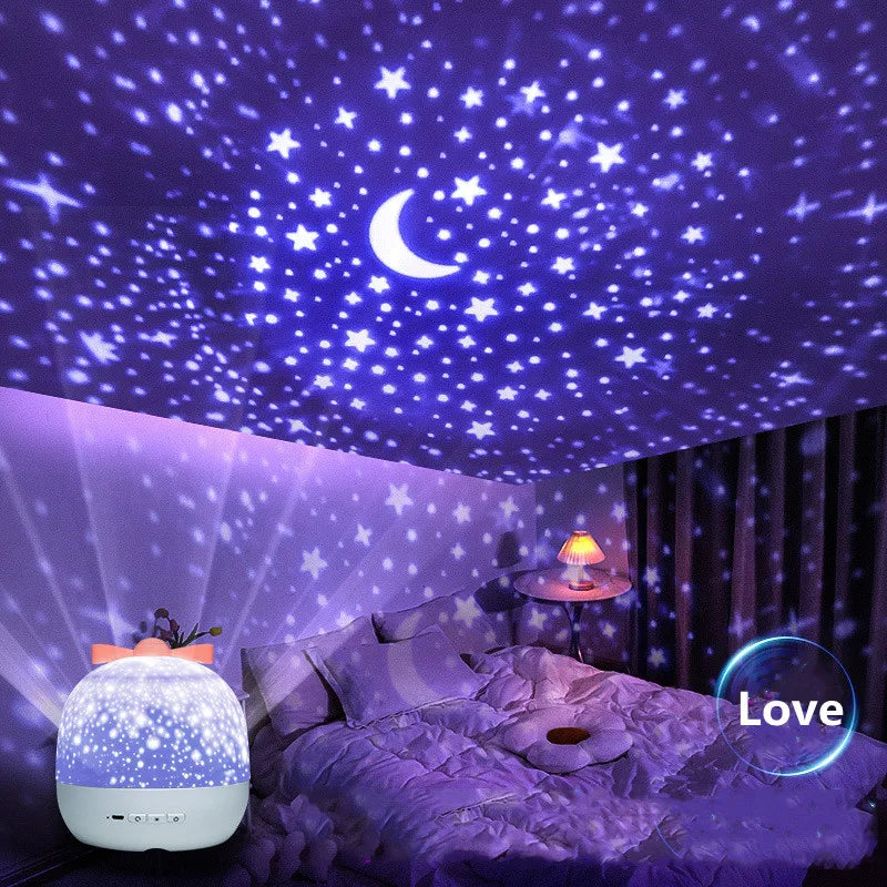 Starry Projector Night Light Rotating Sky Moon Lamp Galaxy L