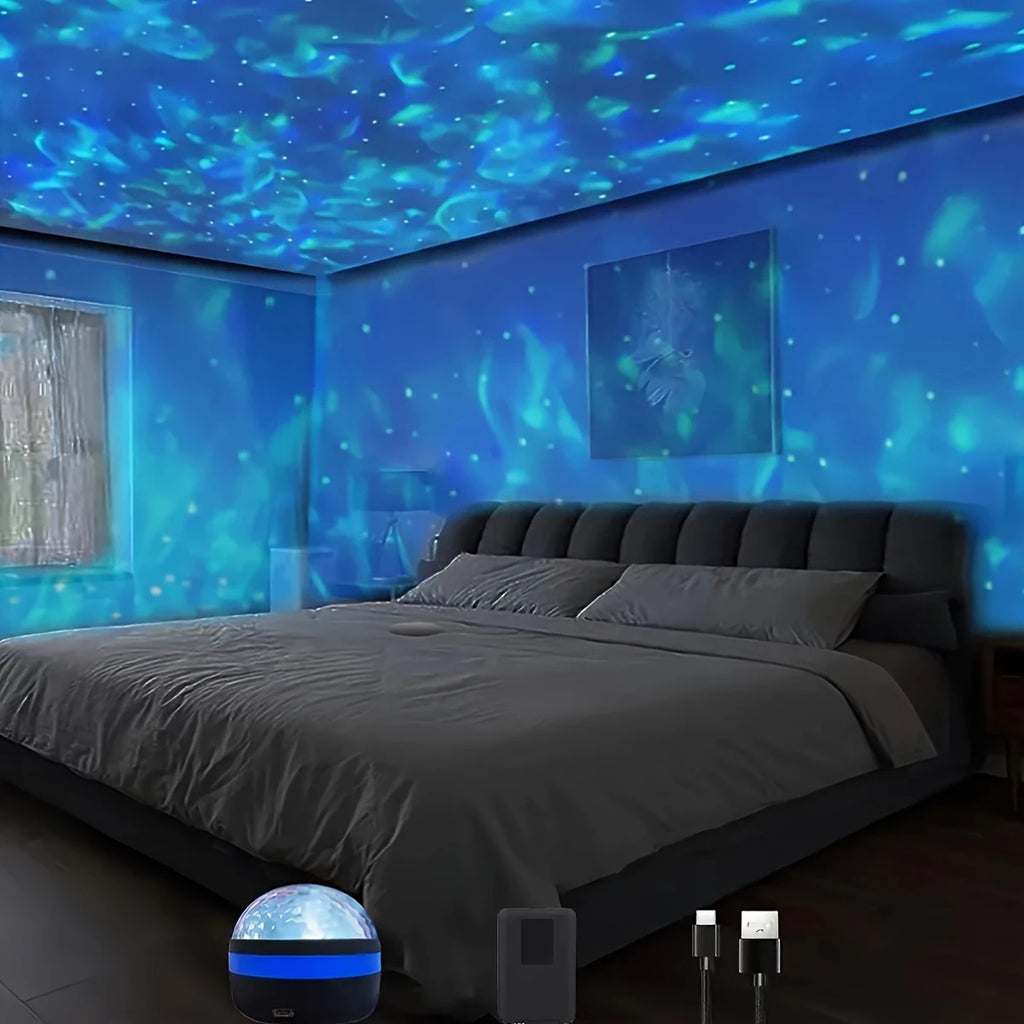 1pc LED Galaxy Star Projector Light USB Powered Water Ripple