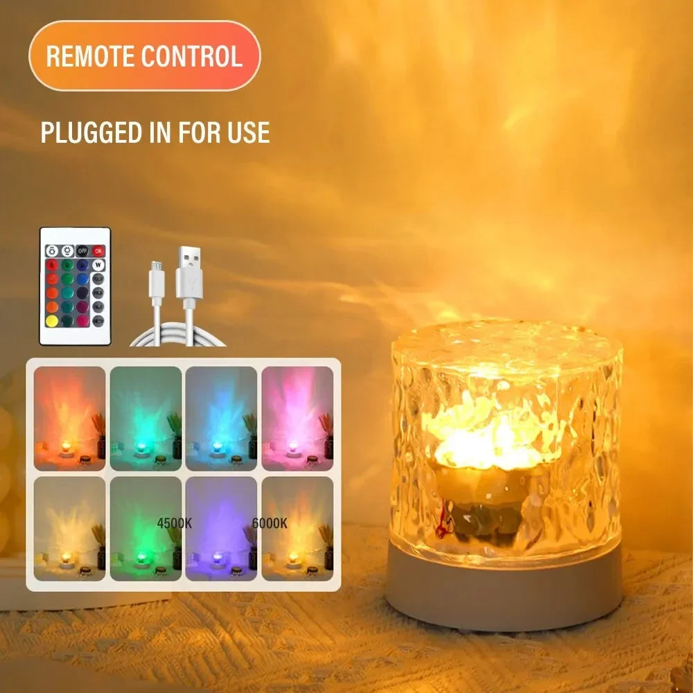 Rechargeable 16 Color LED Water Ripple Projector Night Light