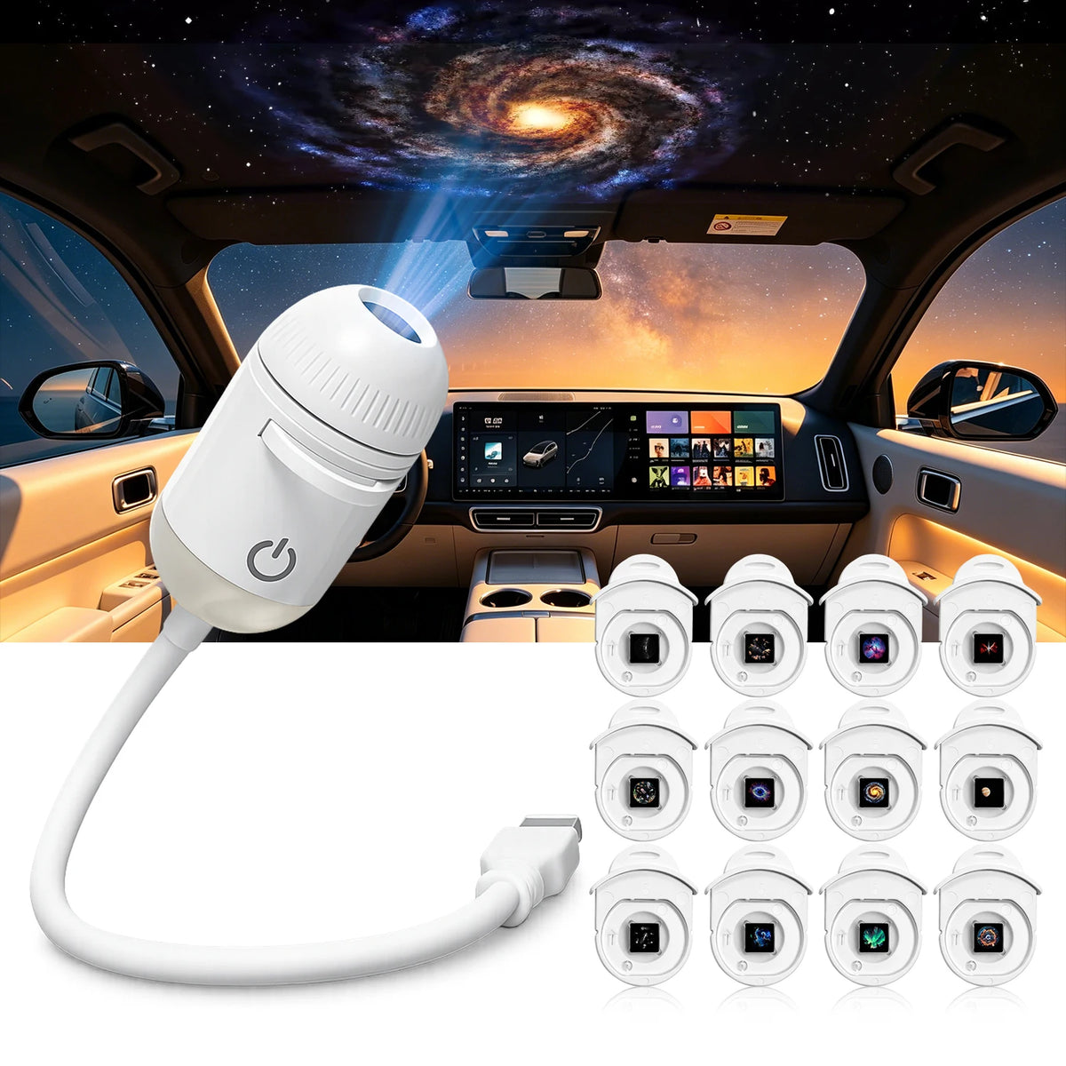 USB Mini Galaxy Projector Night Light 2-in-1 Starry Sky Ambi