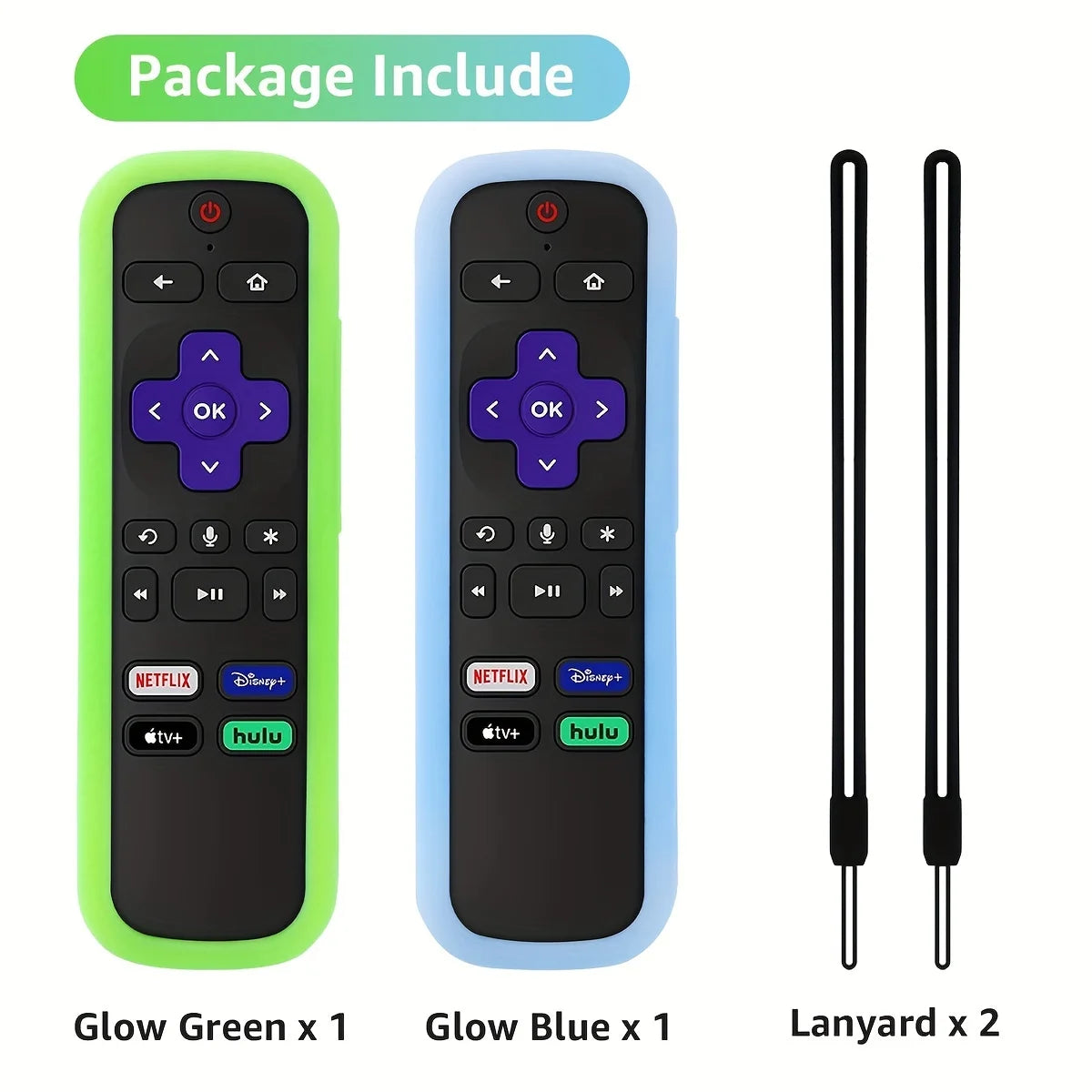 2pcs Glow-in-the-Dark Silicone Remote Cover for TCL Hisense 