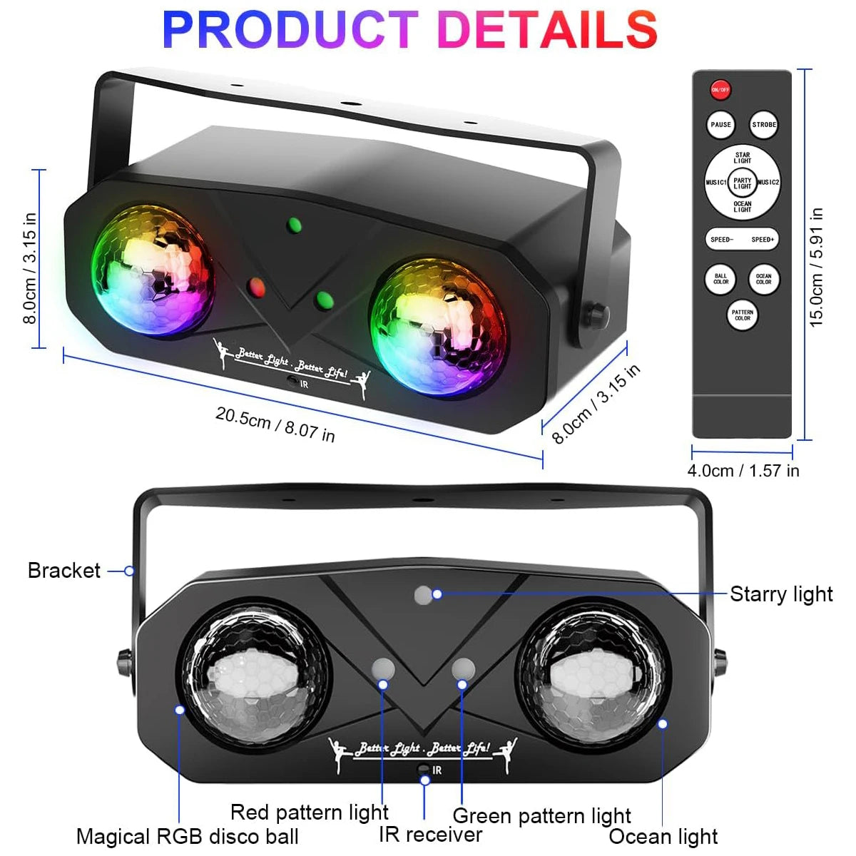 Party Disco Ball Dj Disco Light Strobe Dance Sound Activated