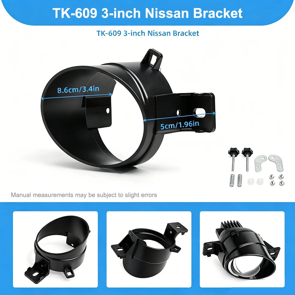 2PCS 3.0 Inch Fog Light Bracket DIY Modified Projector Lens 