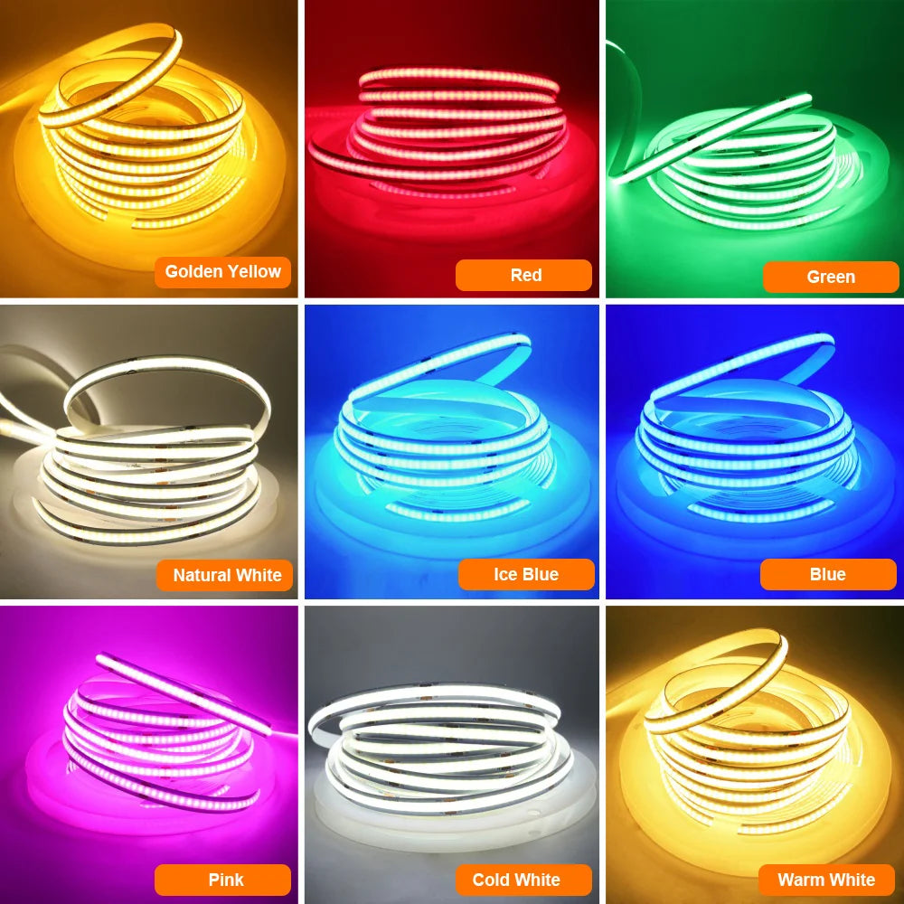 New 5V USB COB Strip Light 320Leds/m Warm Natural White Cabi