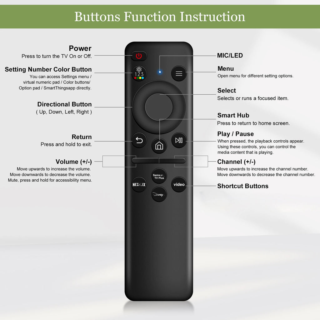 Remote Control for Samsung Smart TV BN59-01385A/B BN59-01432