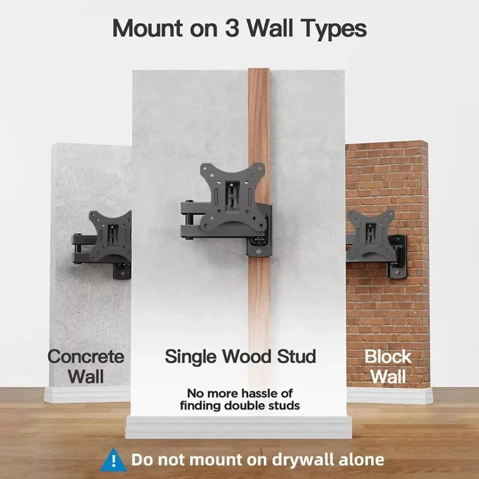 Full Motion TV Monitor Wall Mount Bracket Articulating Arms 