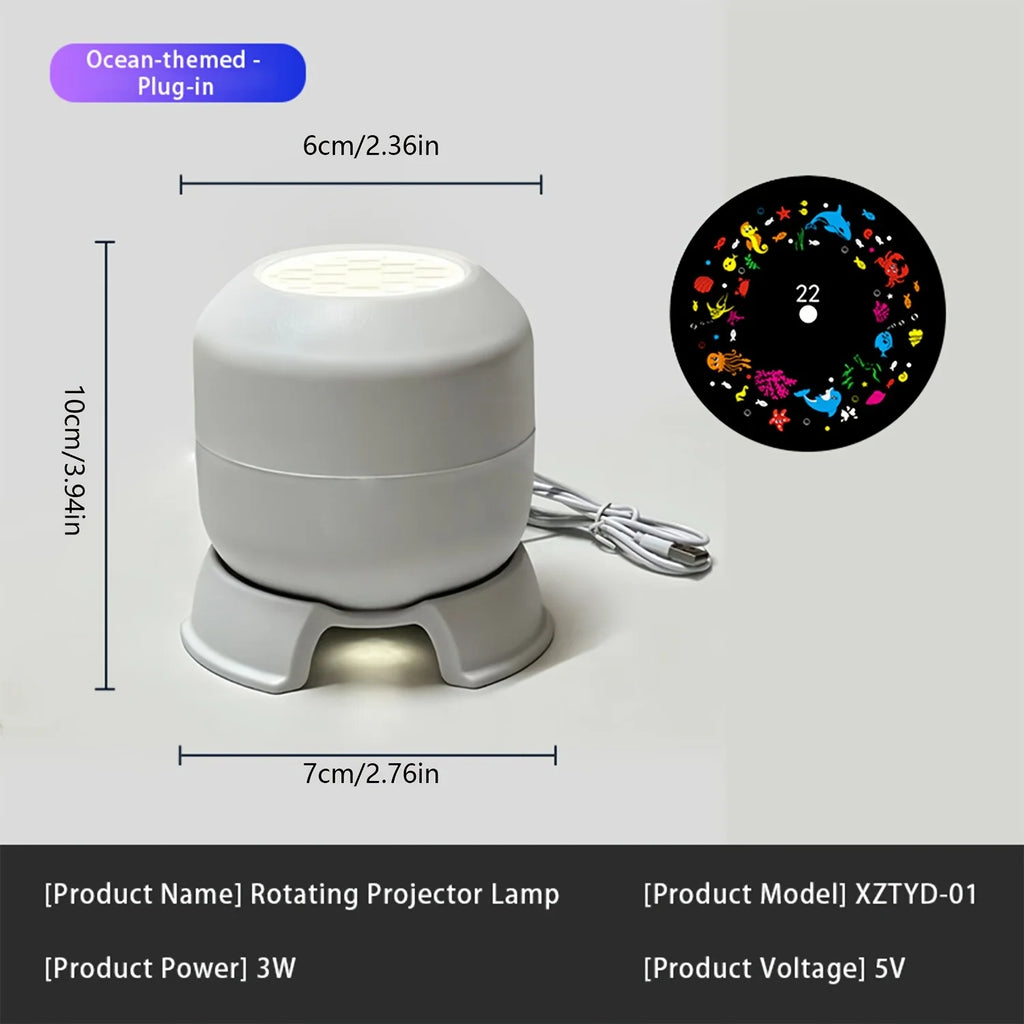 360 Rotating Galaxy Ocean Star Projector Night Light Dynamic Projection Lamp LED Ambient Light Birthday Christmas Gift for K