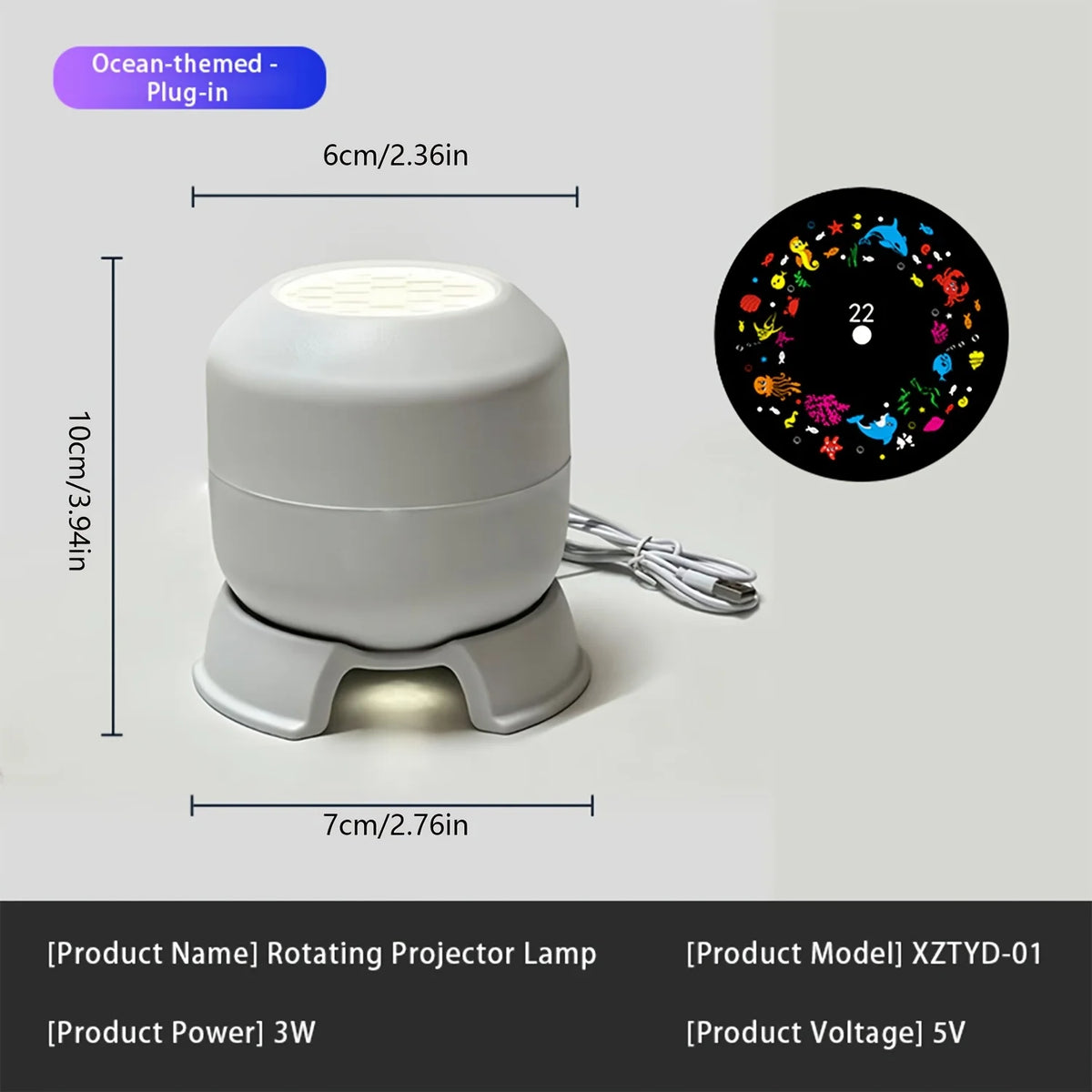 360 Rotating Galaxy Ocean Star Projector Night Light Dynamic Projection Lamp LED Ambient Light Birthday Christmas Gift for K