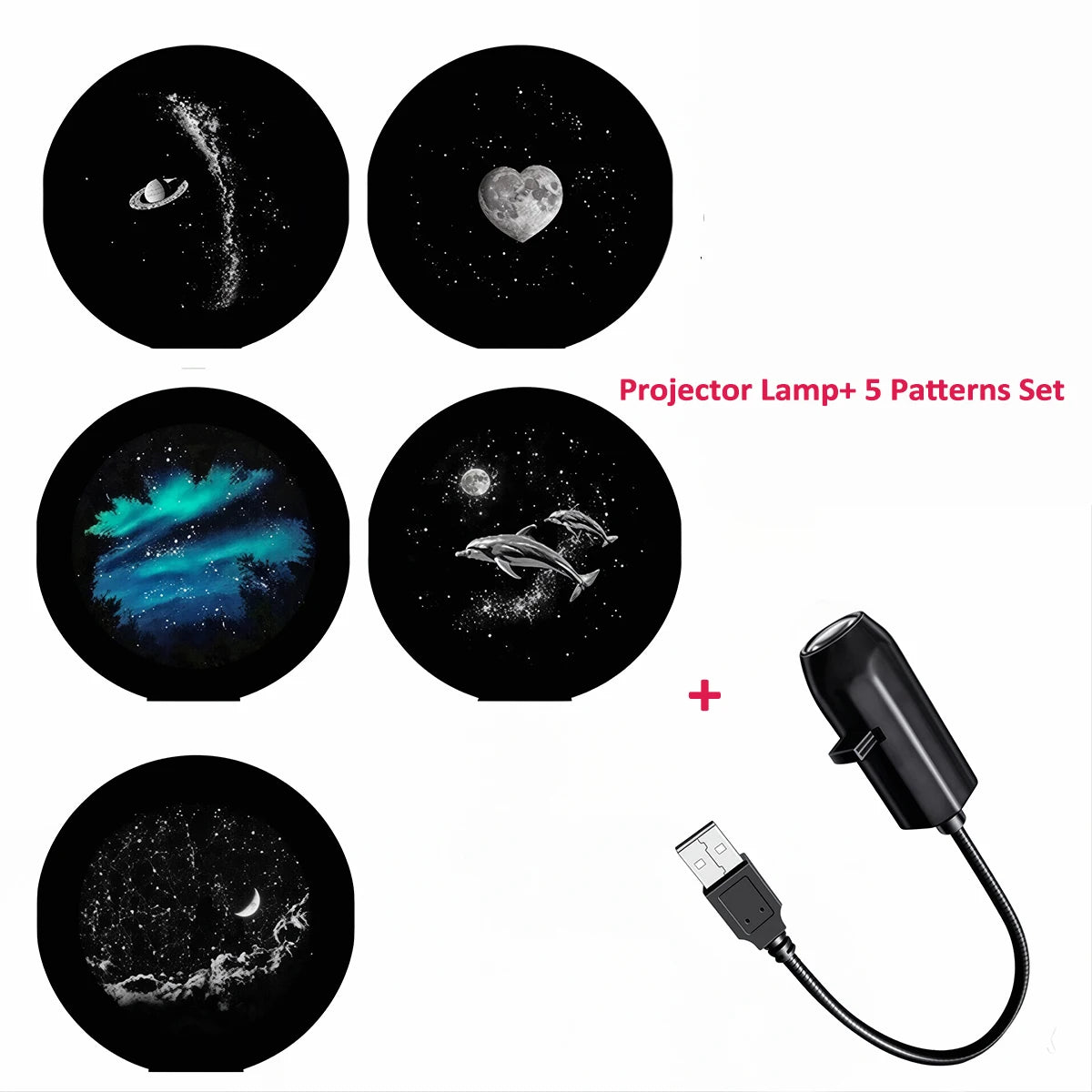 Starry Sky Projection Light 5 Patterns LED Planet Aurora Moon Dolphin Starfish Indoor Ceiling Decoration Projection Lamp Gift