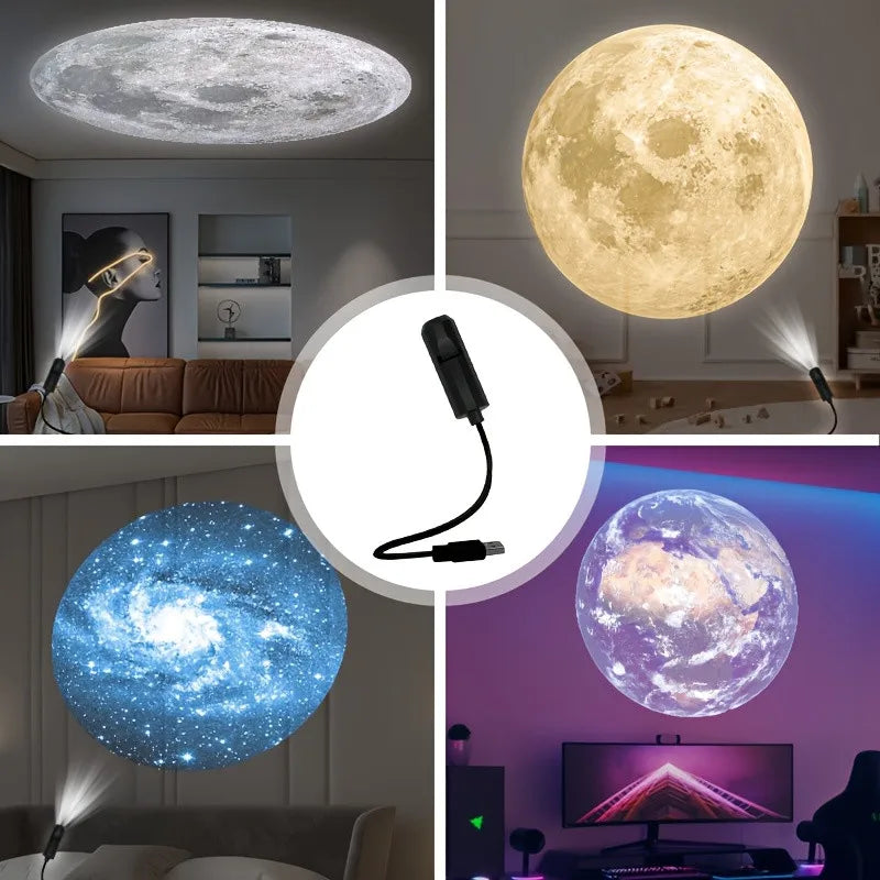 USB Projector Light Halloween Moon Lamp Christmas Holiday Ni