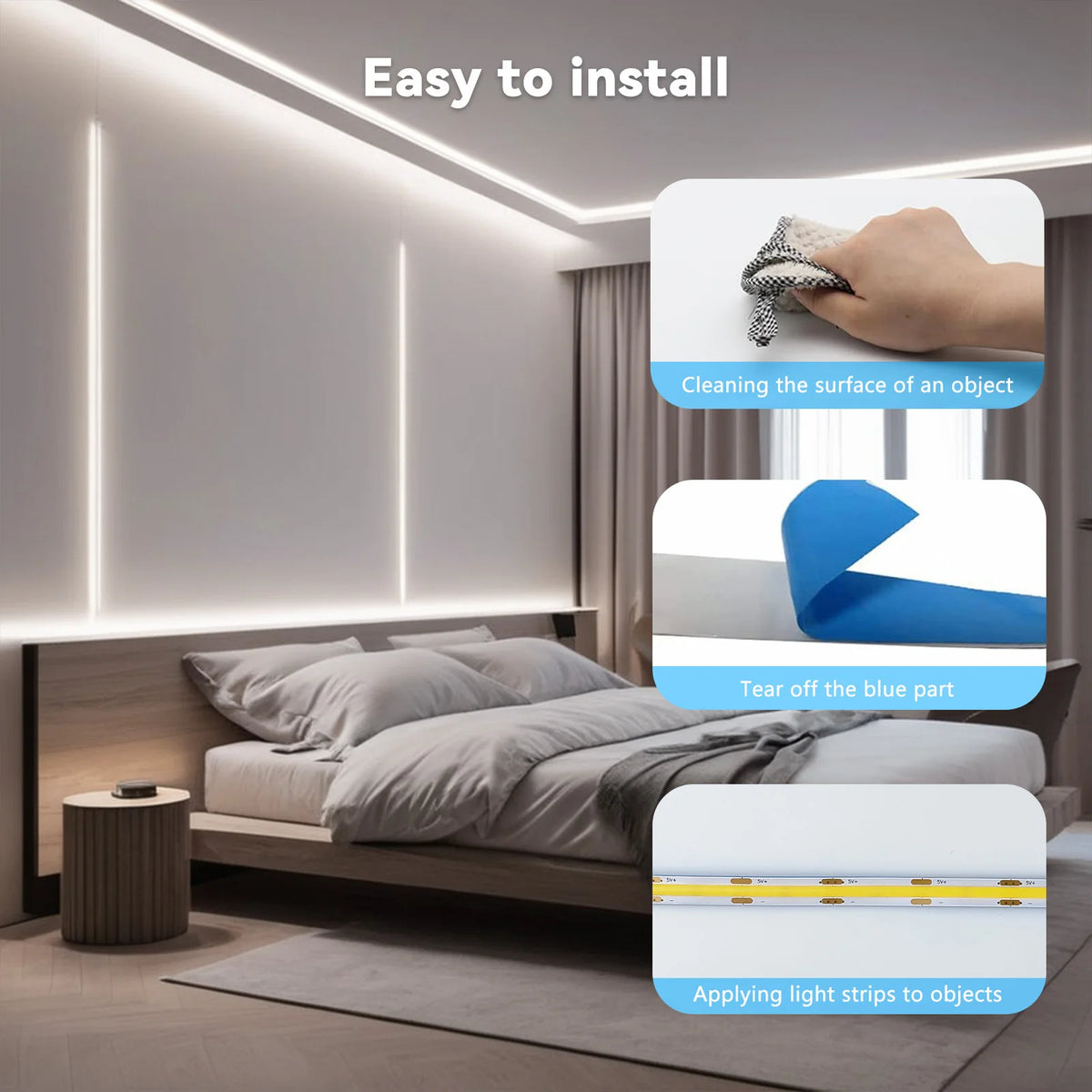 COB Lights LED Strip Touch Dimmer Flexible Diode Tape 5V USB