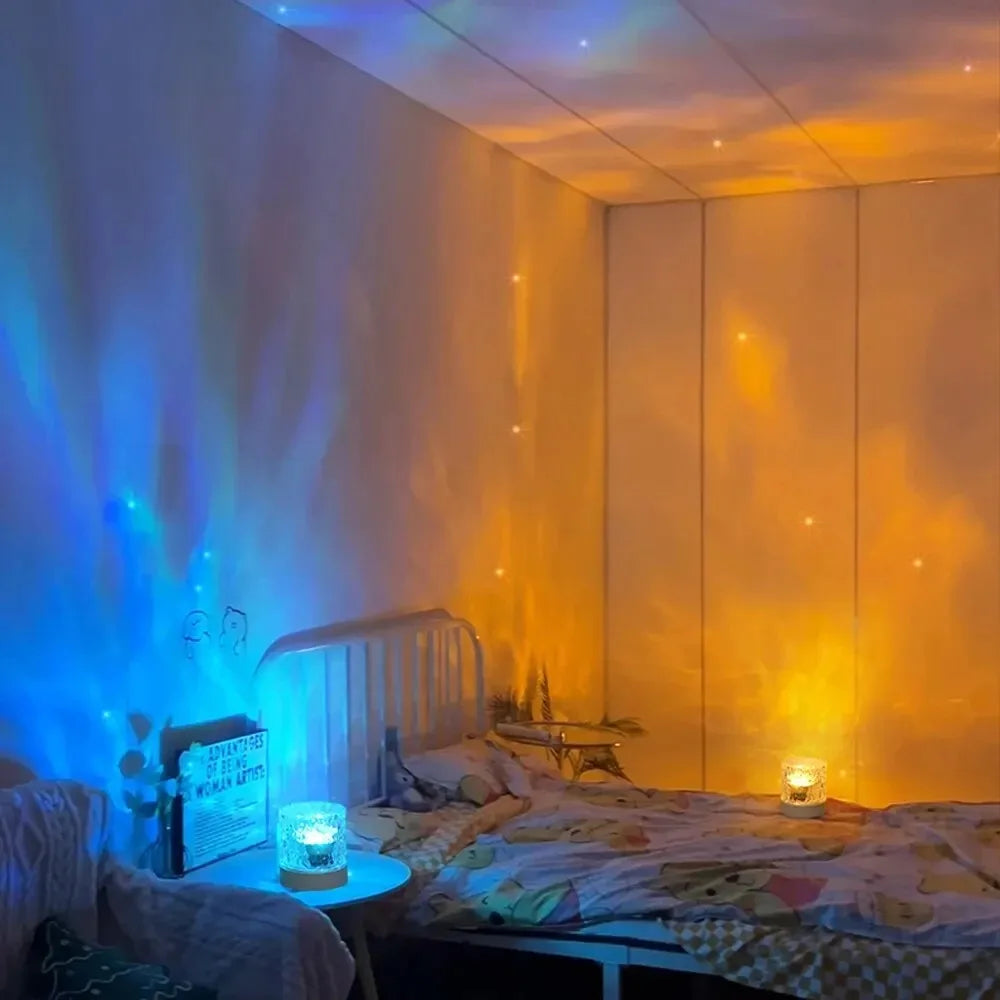 Dynamic 3/16 Color Water Ripple Projector Night Light Bedroo