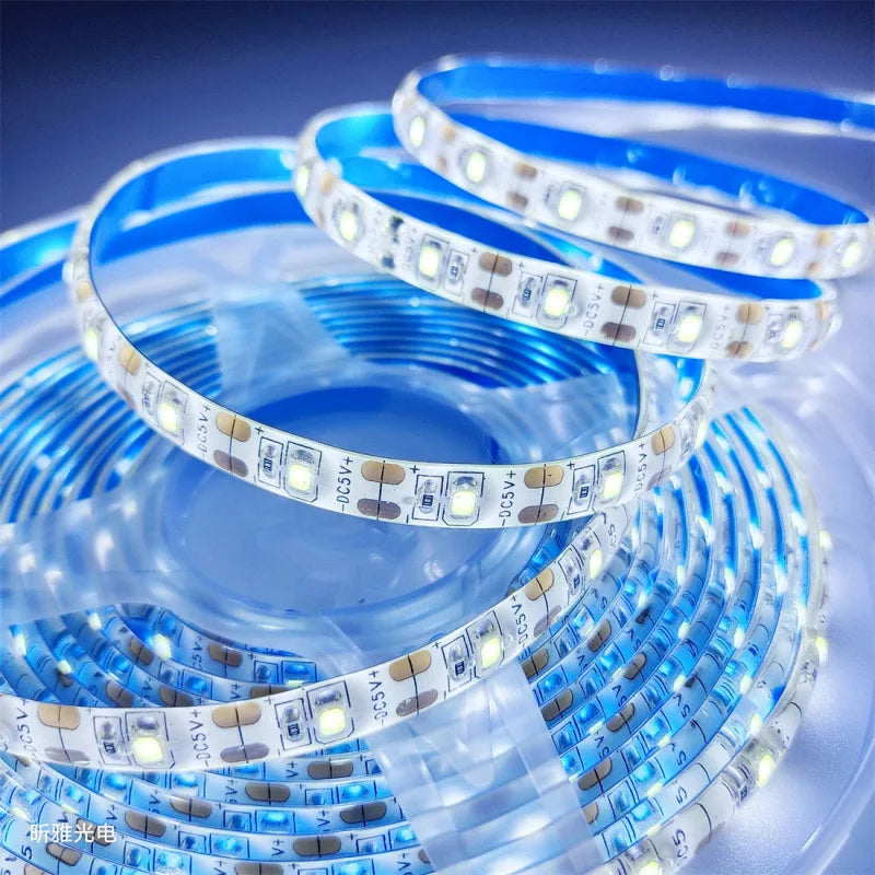 DC 5V USB LED Strip Lights - 2835 SMD Warm White/White Flexi