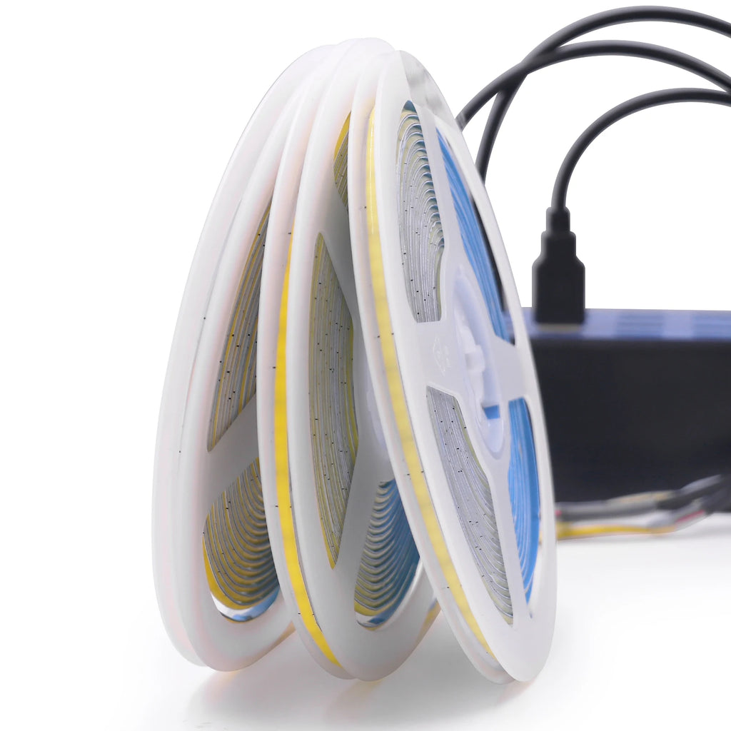 5V USB COB Led Strip Light 320 Leds/M White/Red/Green/Blue/I