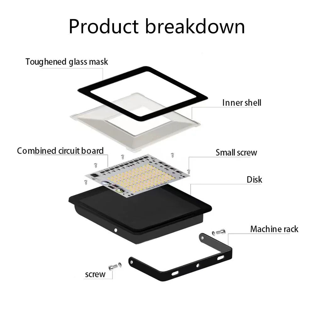 LED Flood Light IP68 Waterproof AC 220V 10W 20W 30W 50W 100W