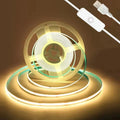 5V COB LED Strip Light Self-adhesive USB Flexible LED Tape with Switch High Density Linear Lighting for Kitchen Cabinet Bedroom