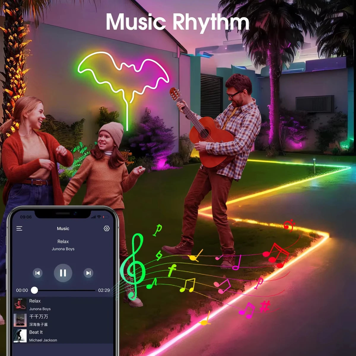 5V RGBIC WS2812 Neon LED Rope Strip Bluetooth APP & Remote C