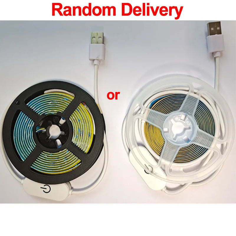 5V USB COB LED Light Strip Linear Touch Dimmable Flexible Di