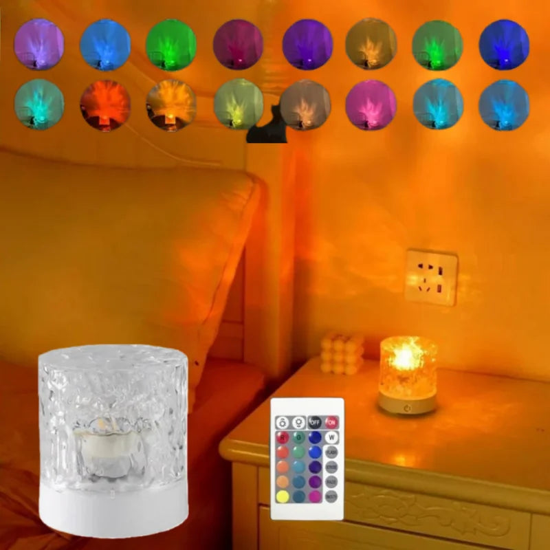 Dynamic 3/16 Color Water Ripple Projector Night Light Bedroo